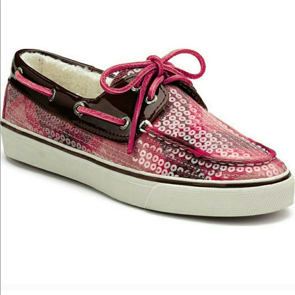 💖HP💖 Pink Sequined Sperry Top Slider